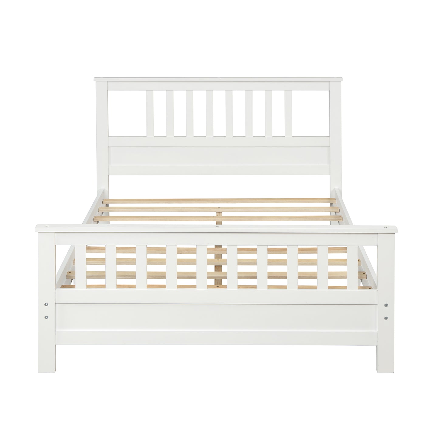 Wood Platform Bed with Headboard and Footboard Full