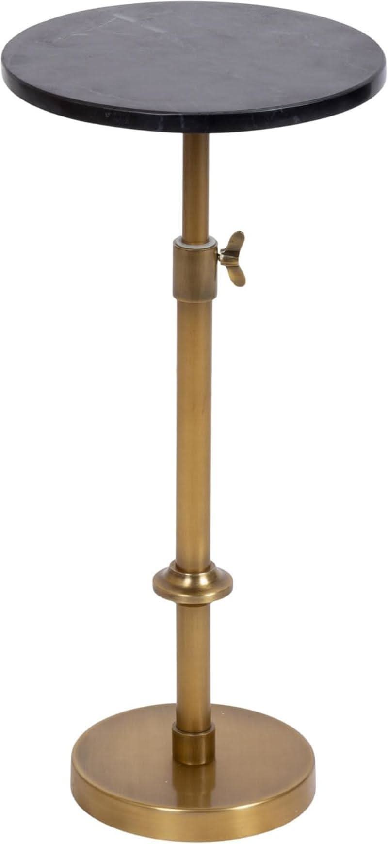 Adjustable Black Marble Pedestal Drink Table 10x10