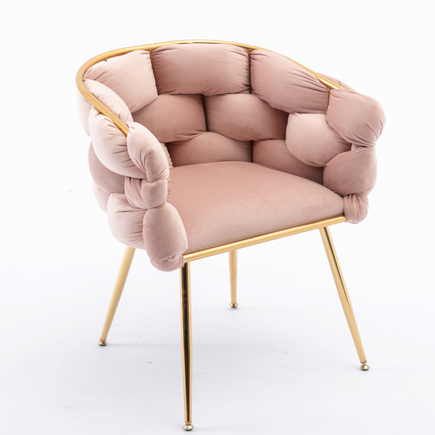 Luxury modern simple leisure velvet single sofa chair bedroom stool manicure table back chair pink set of 2