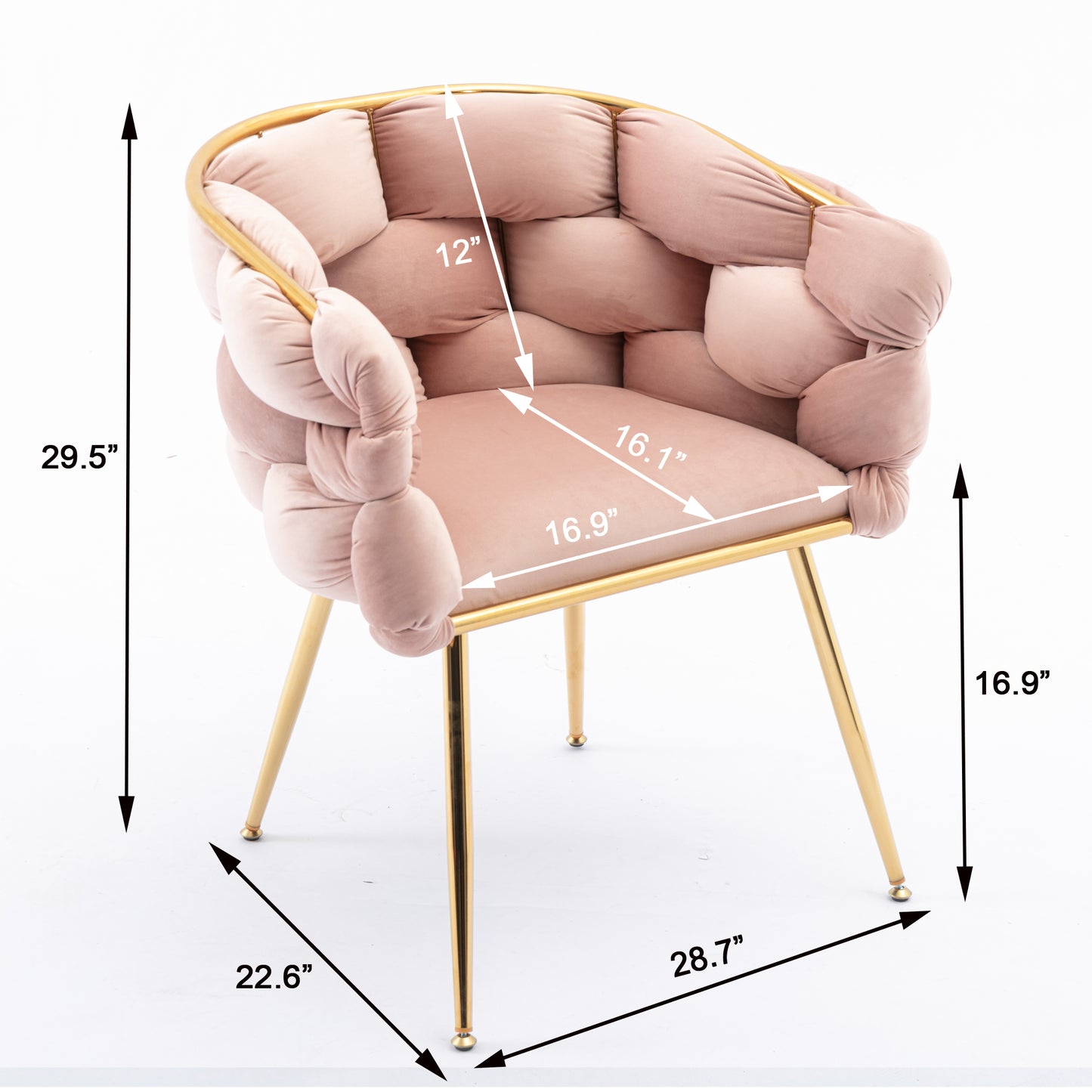 Luxury modern simple leisure velvet single sofa chair bedroom stool manicure table back chair pink set of 2