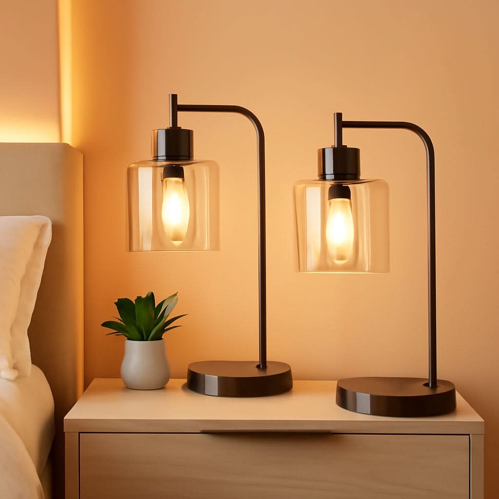 Industrial Touch Table Lamps Set Of 2 Oil Rubbed Bronze