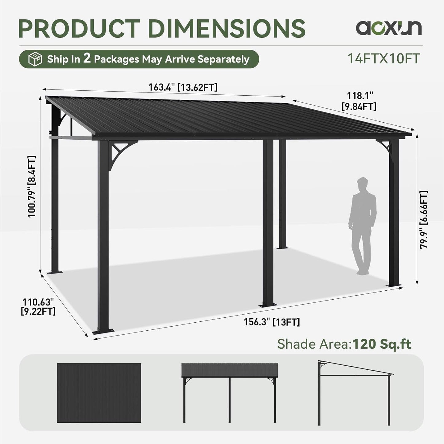 Black 10x14 Gazebo For Outdoor Patio Renovations And Upgrades