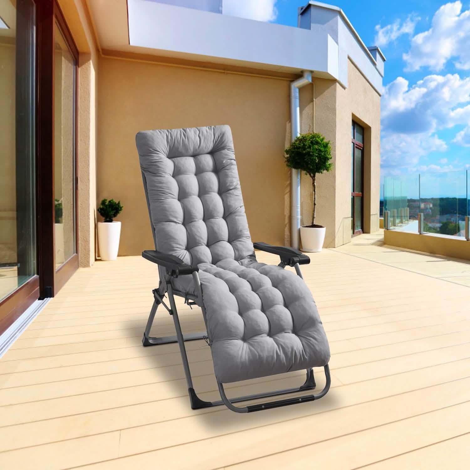 67x22in Chaise Lounger Cushion Recliner Rocking Chair Sofa - Image #0