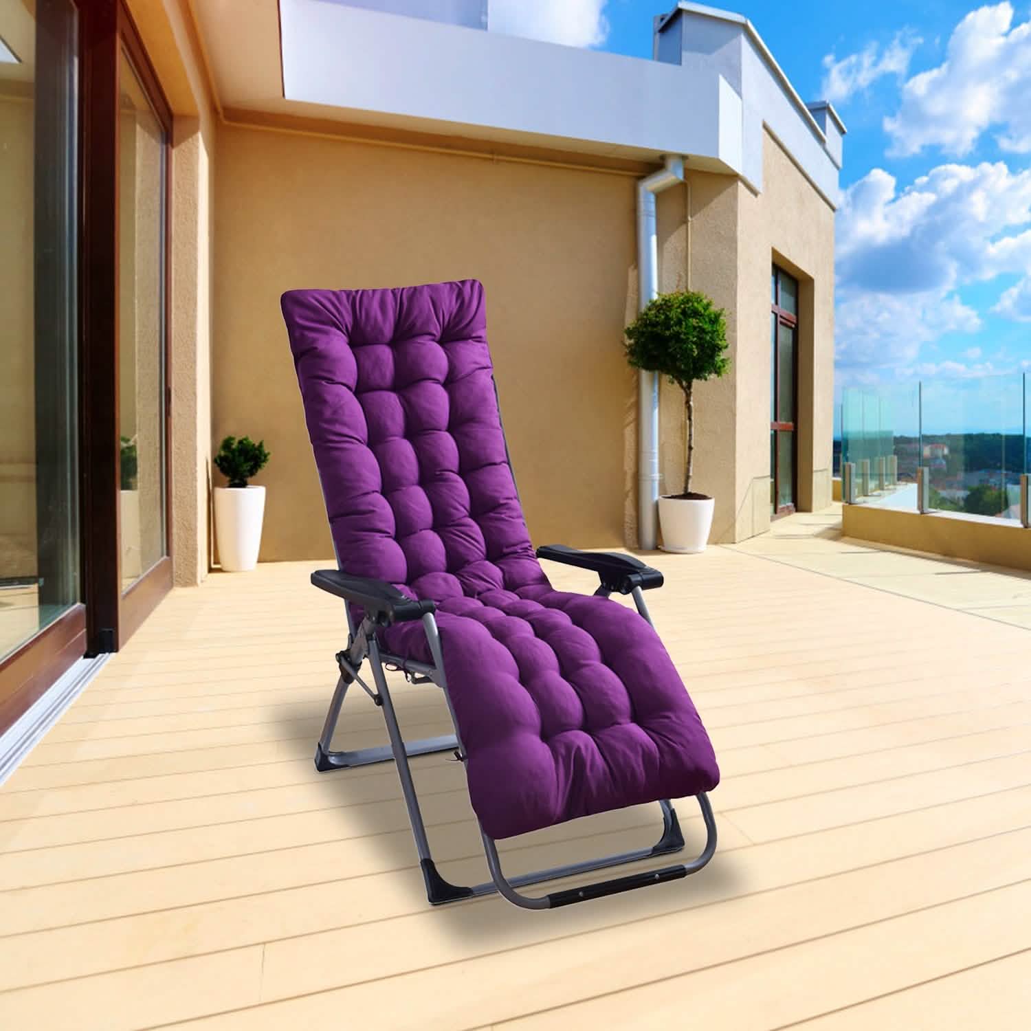 67x22in Chaise Lounger Cushion Recliner Rocking Chair Sofa - Image #0