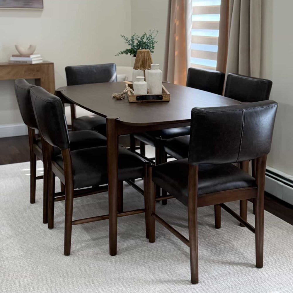 ACTU 58” Mid-Century Modern Dining Table Set for Small Spaces (Seats 4–6) - Image #0