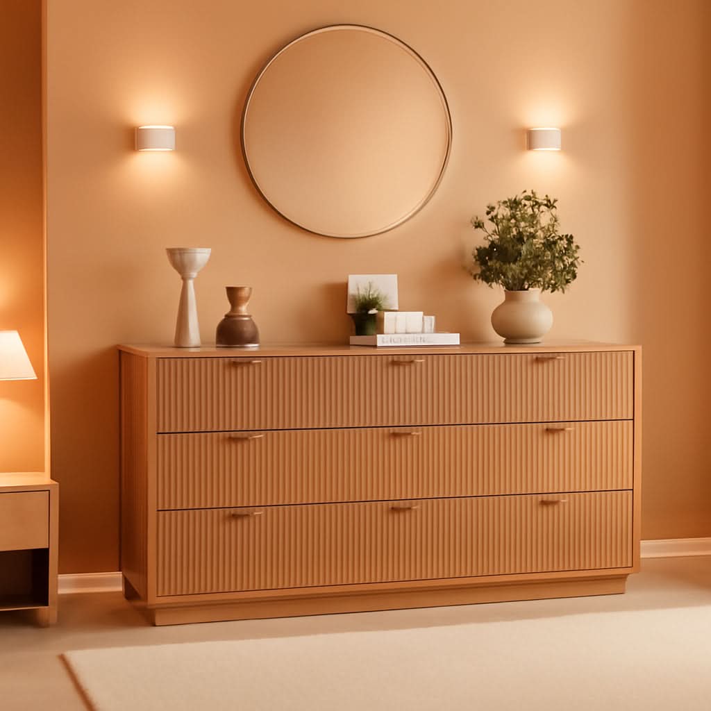 SixtyThreeInch Dresser With Deep Drawers NaturalFinish