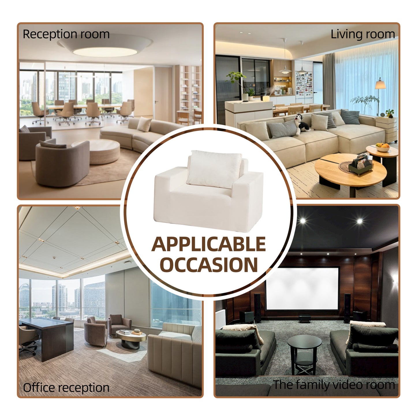 Sofa in a box Foam Sofa Couch with Pillow, Bean Bag Chairs for Adults Stuffed High-Density Foam - Image #0