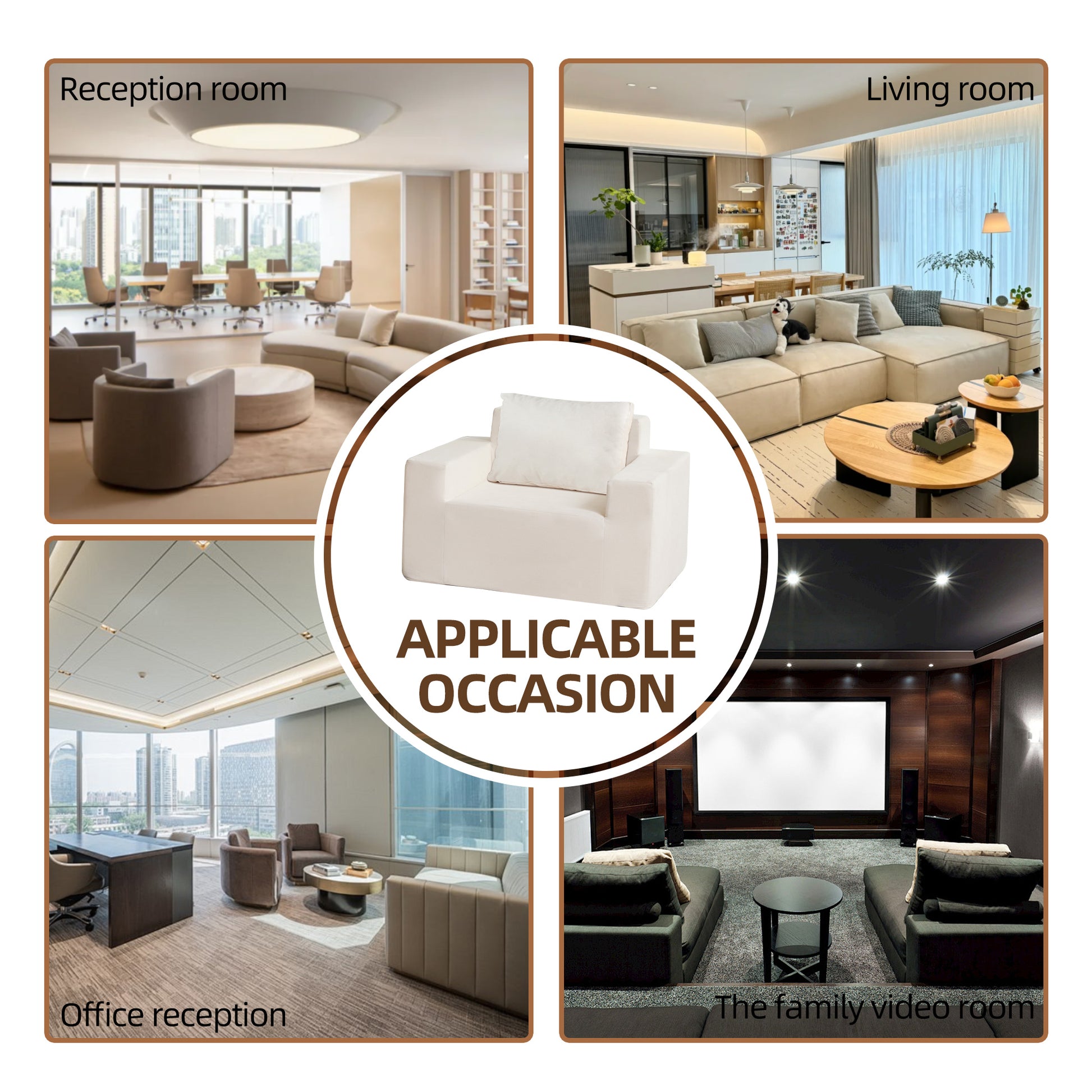 Sofa in a box Foam Sofa Couch with Pillow, Bean Bag Chairs for Adults Stuffed High-Density Foam - Image #0