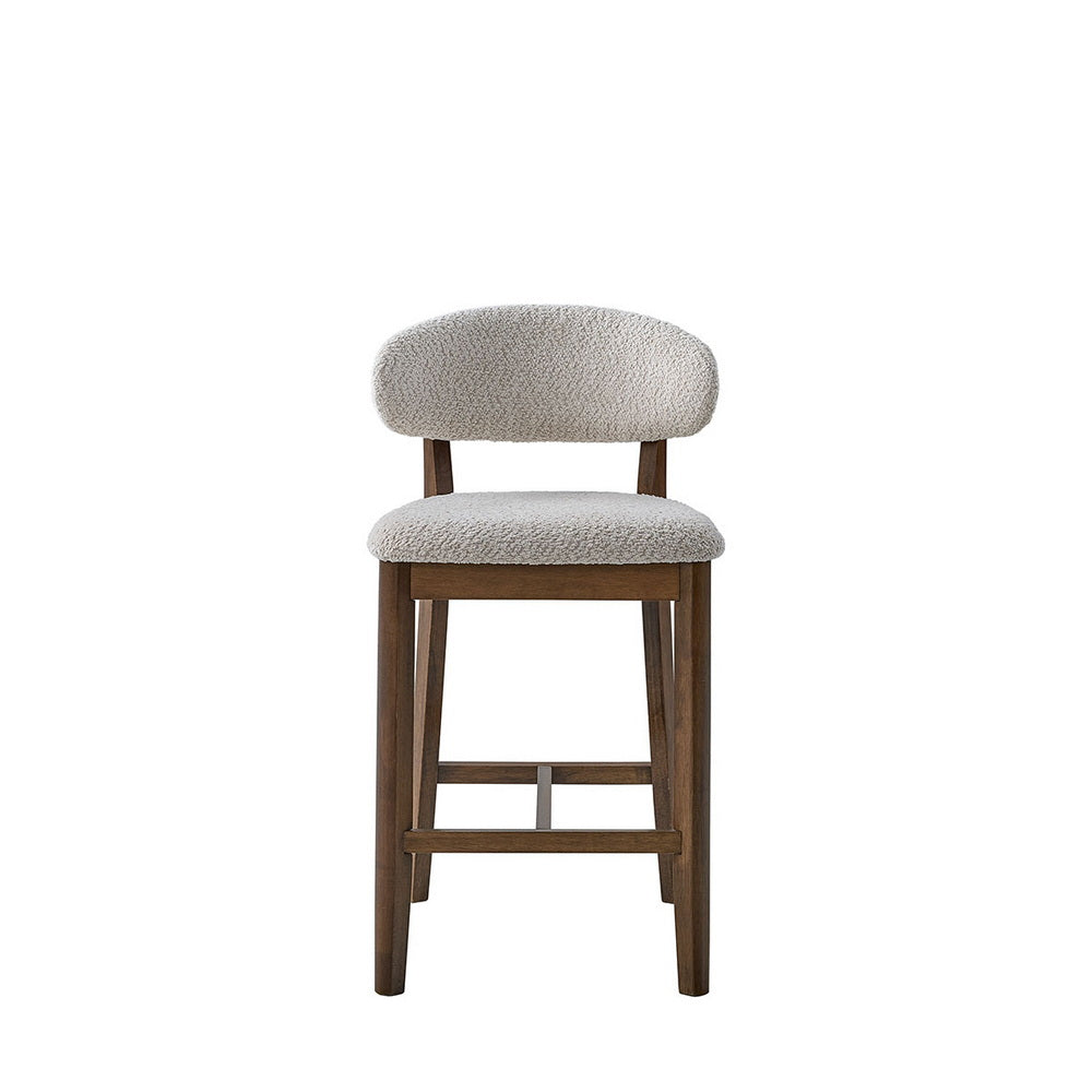 ACTU Counter Stools Set of 2, 26” Upholstered Bar Stools, Solid Wood, Mid-Century Modern - Image #0