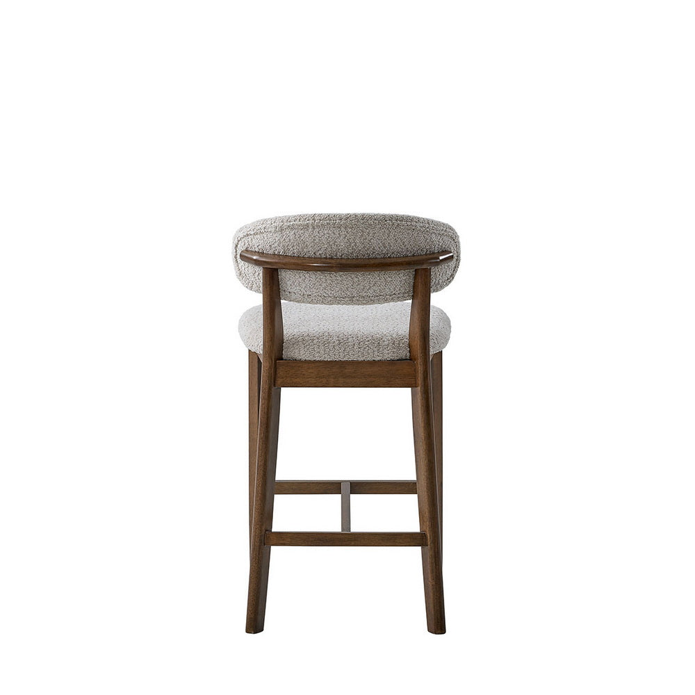 ACTU Counter Stools Set of 2, 26” Upholstered Bar Stools, Solid Wood, Mid-Century Modern - Image #0