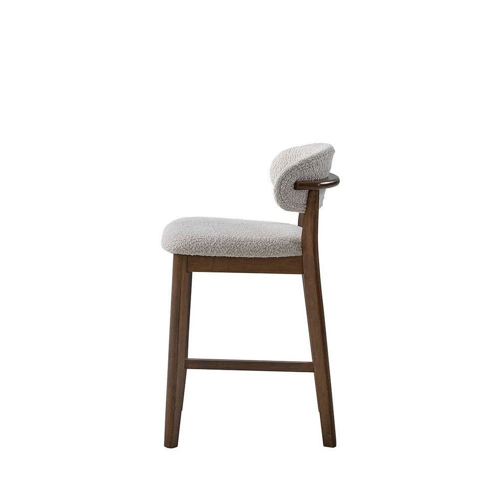 ACTU Counter Stools Set of 2, 26” Upholstered Bar Stools, Solid Wood, Mid-Century Modern - Image #0