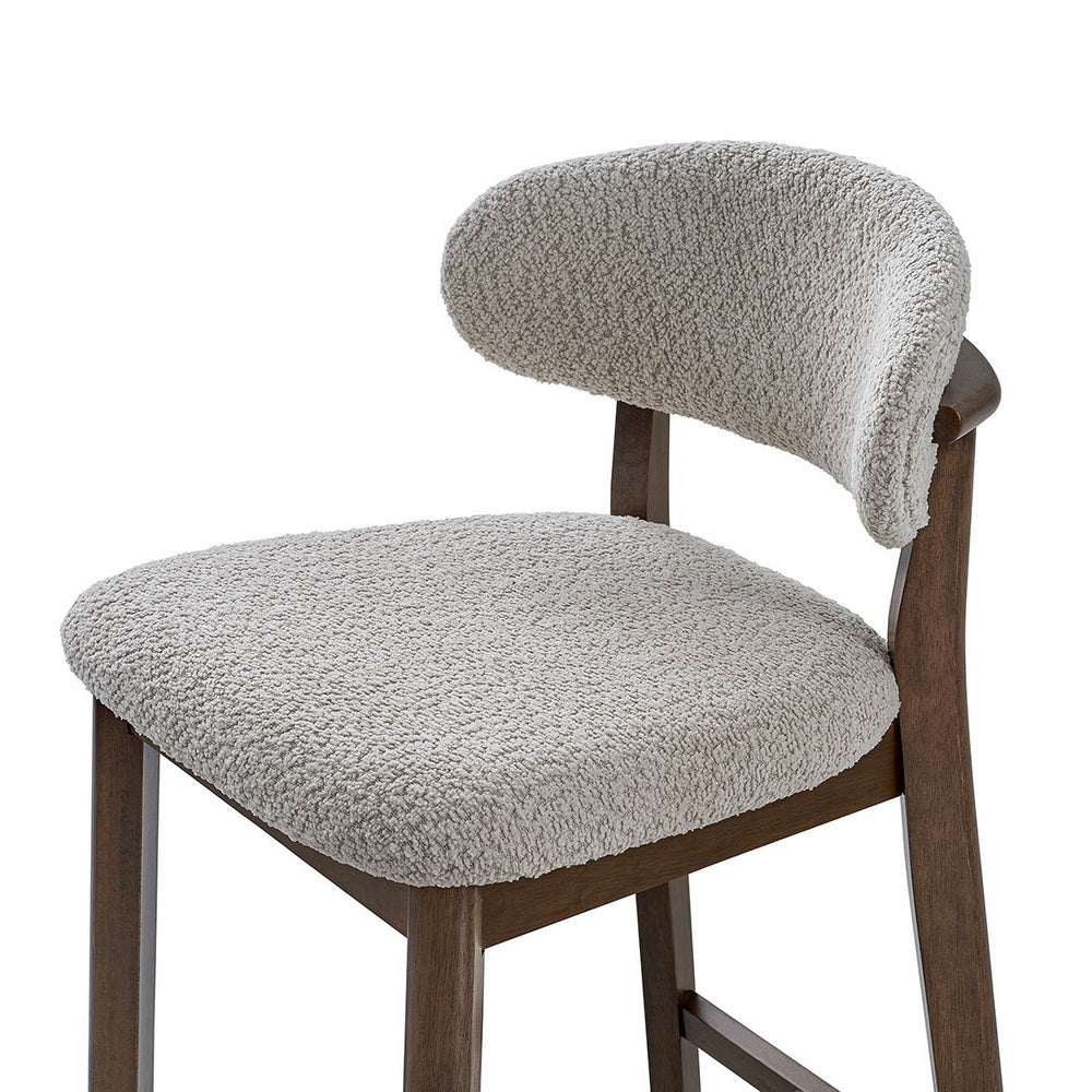 ACTU Counter Stools Set of 2, 26” Upholstered Bar Stools, Solid Wood, Mid-Century Modern - Image #0