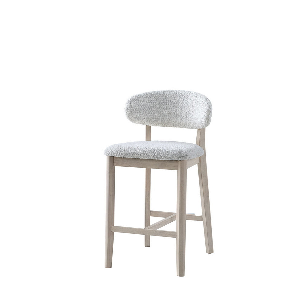 ACTU Counter Stools Set of 2, 26” Upholstered Bar Stools, Solid Wood, Mid-Century Modern - Image #0