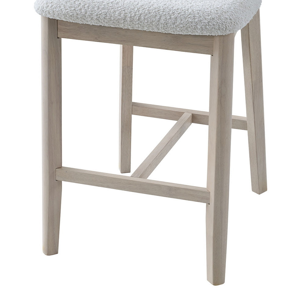 ACTU Counter Stools Set of 2, 26” Upholstered Bar Stools, Solid Wood, Mid-Century Modern - Image #0