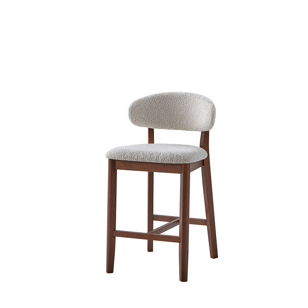 ACTU Counter Stools Set of 2, 26” Upholstered Bar Stools, Solid Wood, Mid-Century Modern - Image #0