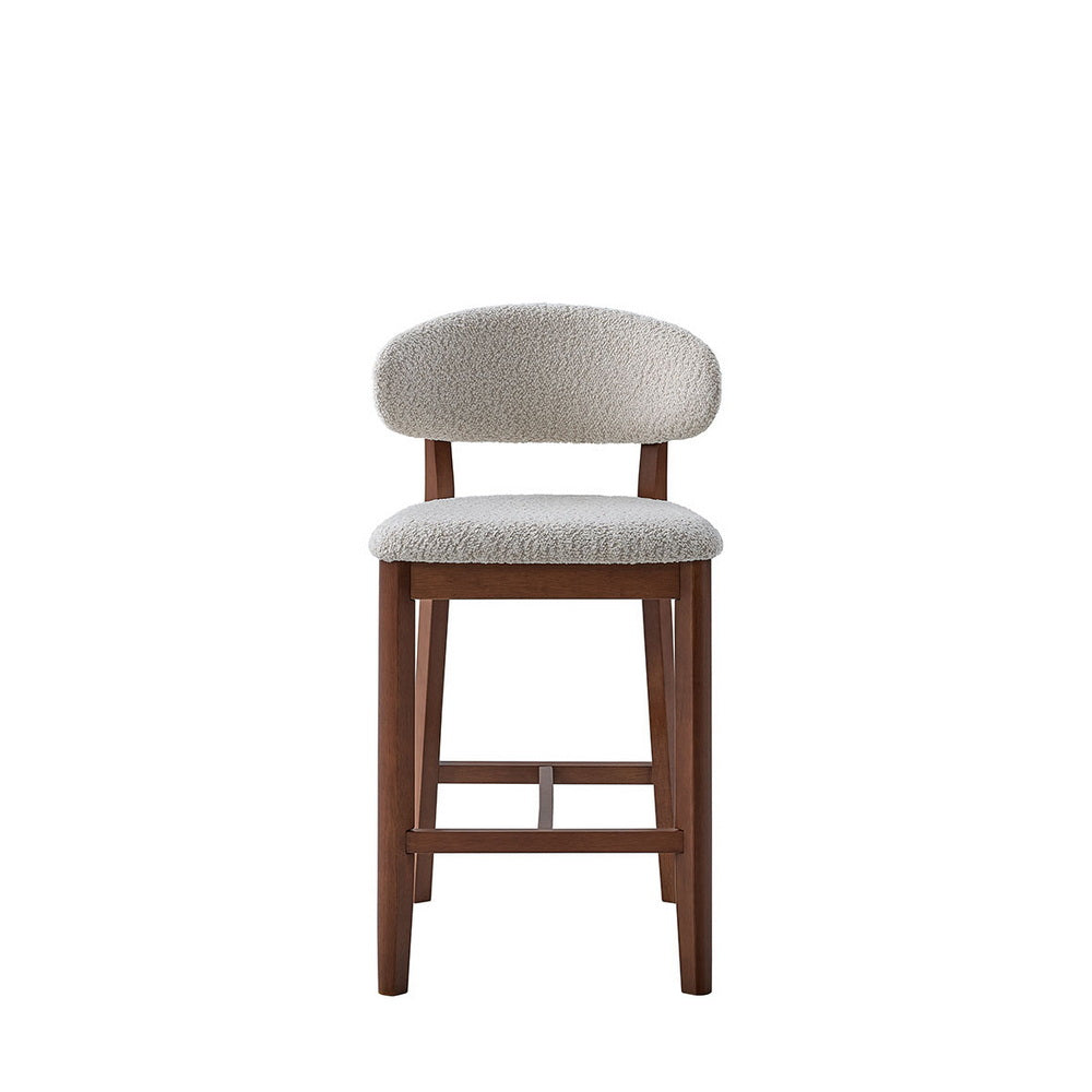 ACTU Counter Stools Set of 2, 26” Upholstered Bar Stools, Solid Wood, Mid-Century Modern - Image #0