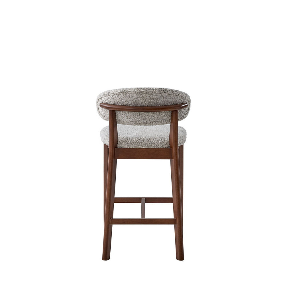 ACTU Counter Stools Set of 2, 26” Upholstered Bar Stools, Solid Wood, Mid-Century Modern - Image #0