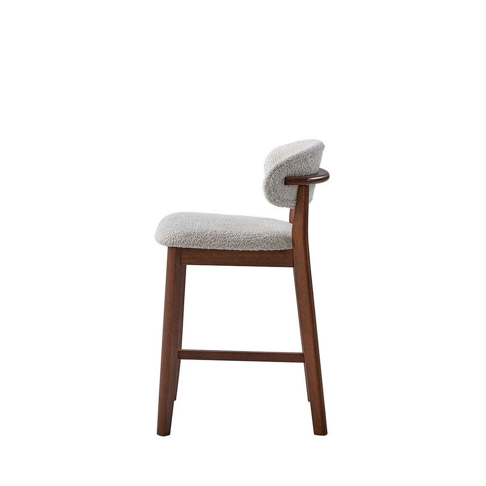 ACTU Counter Stools Set of 2, 26” Upholstered Bar Stools, Solid Wood, Mid-Century Modern - Image #0