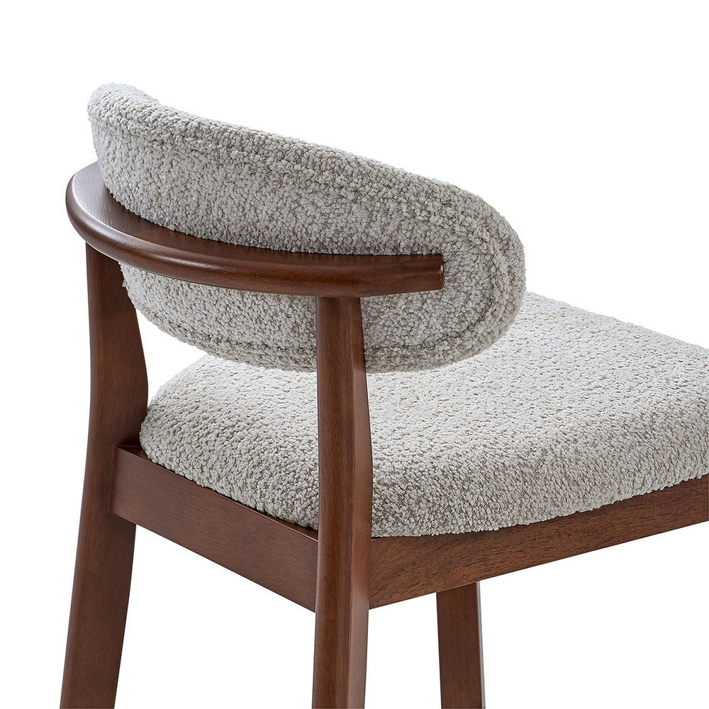 ACTU Counter Stools Set of 2, 26” Upholstered Bar Stools, Solid Wood, Mid-Century Modern - Image #0