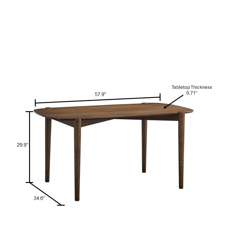 ACTU 58” Mid-Century Modern Dining Table Set for Small Spaces (Seats 4–6) - Image #0