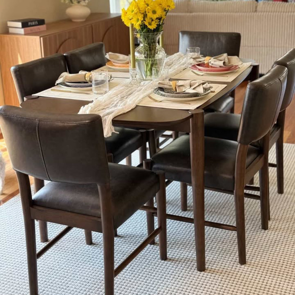 ACTU 58” Mid-Century Modern Dining Table Set for Small Spaces (Seats 4–6) - Image #0