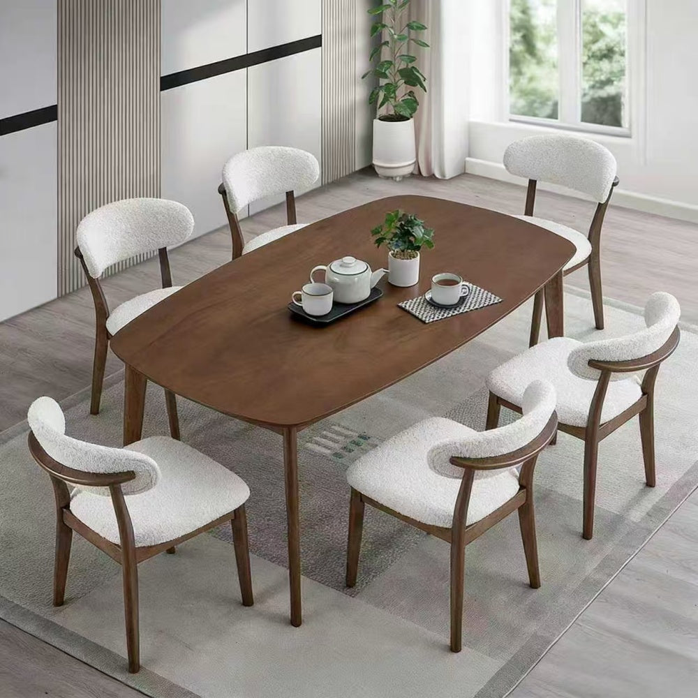 ACTU Scandinavian Dining Table Set with Upholstered Chairs for Small Spaces (Seats 4–6) - Image #0