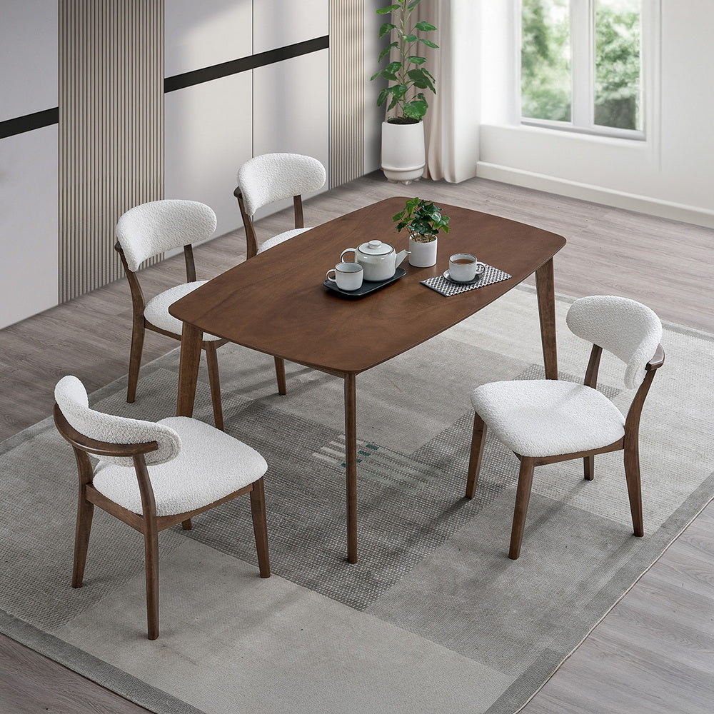 ACTU Scandinavian Dining Table Set with Upholstered Chairs for Small Spaces (Seats 4–6) - Image #0