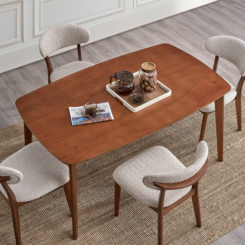 ACTU Scandinavian Dining Table Set with Upholstered Chairs for Small Spaces (Seats 4–6) - Image #0
