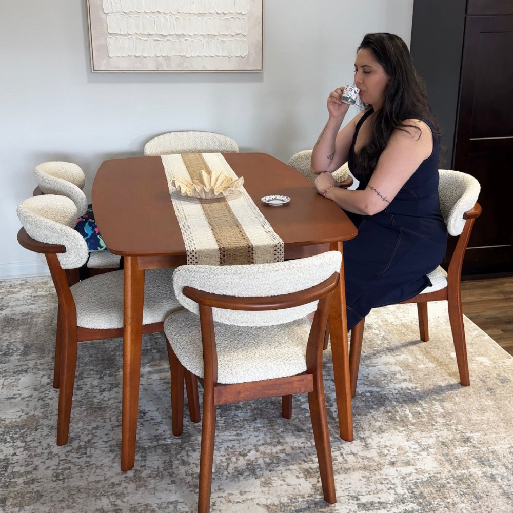 ACTU Scandinavian Dining Table Set with Upholstered Chairs for Small Spaces (Seats 4–6) - Image #0