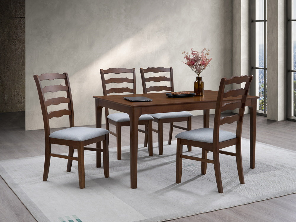 ACTU Farmhouse Dining Table Set with Upholstered Chairs for 4–6 - Image #0