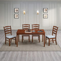 ACTU Farmhouse Dining Table Set with Upholstered Chairs for 4–6 - Image #0