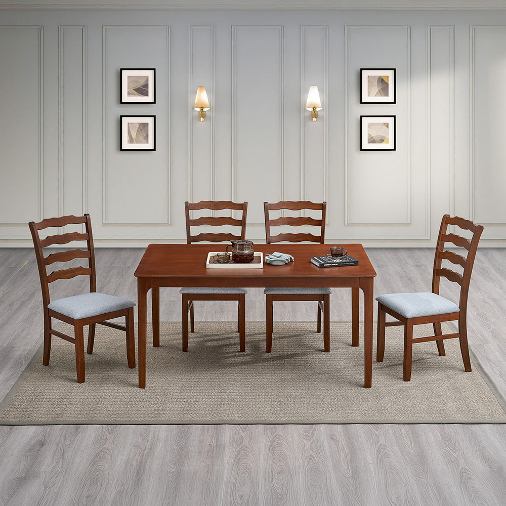 ACTU Farmhouse Dining Table Set with Upholstered Chairs for 4–6 - Image #0