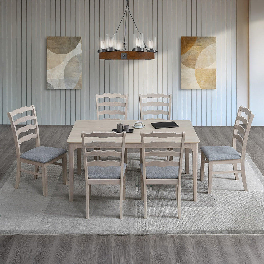 ACTU Farmhouse Dining Table Set with Upholstered Chairs for 4–6 - Image #0
