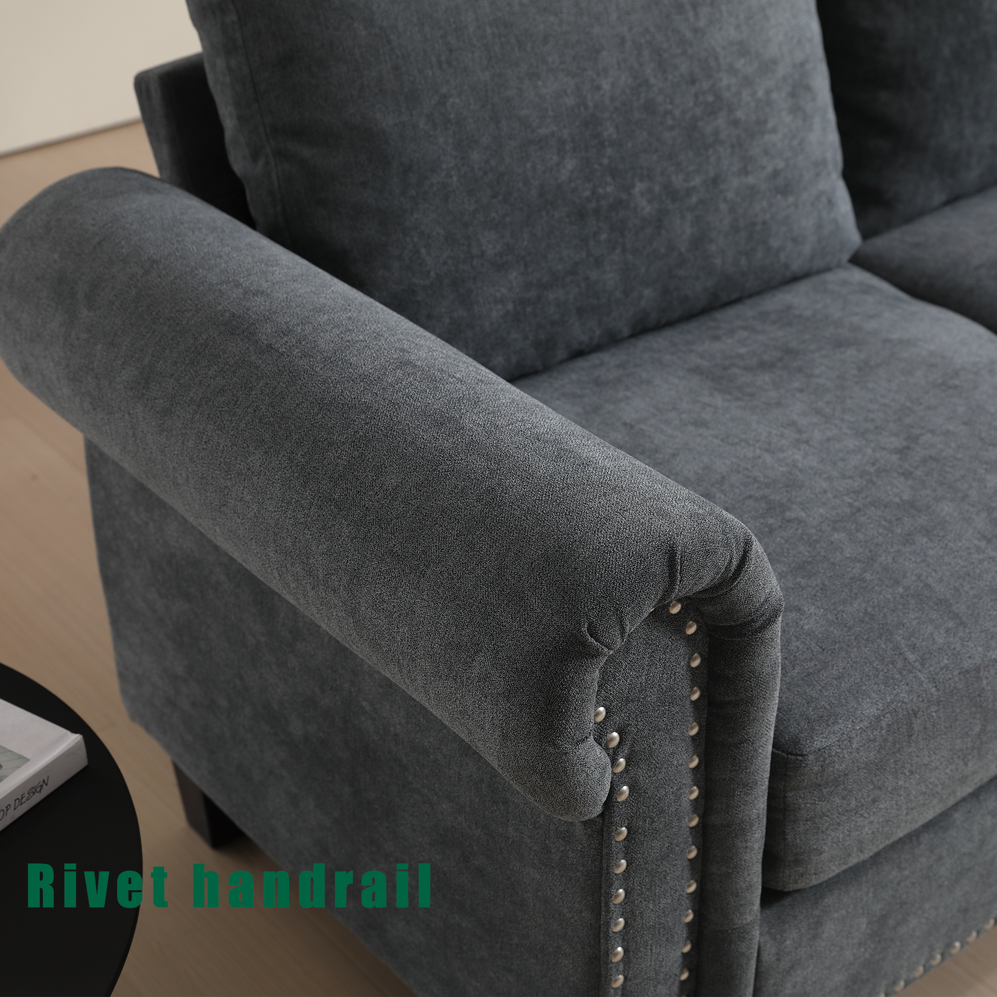 Convertible Sectional Sofa with Storage,L-shaped sofa Modern Linen Fabric Sectional Couches for Living Room,Gray - Image #0