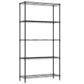 5-Tier Metal Storage Shelving Unit with V-Shaped Wire Rack and 1250 LBS Capacity-Black