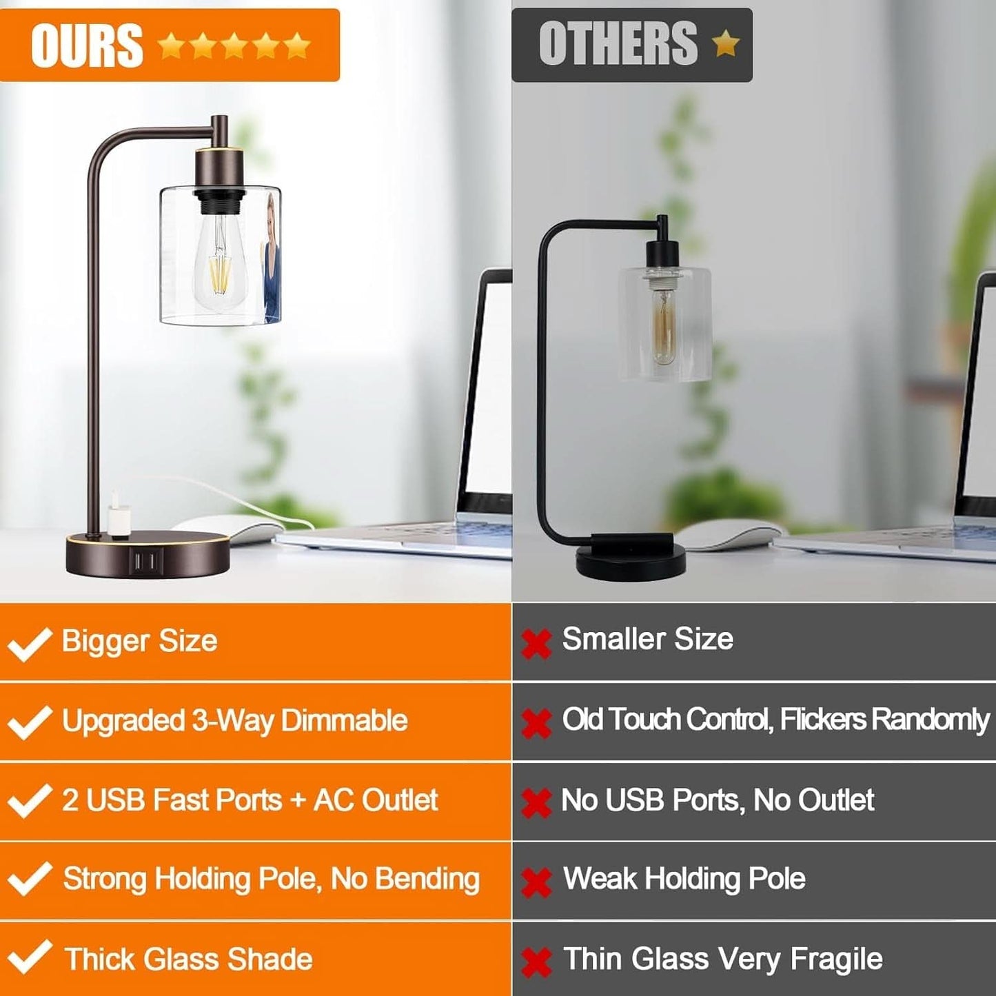 Industrial Touch Table Lamps Set Of 2 Oil Rubbed Bronze