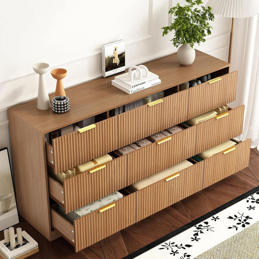 SixtyThreeInch Dresser With Deep Drawers NaturalFinish